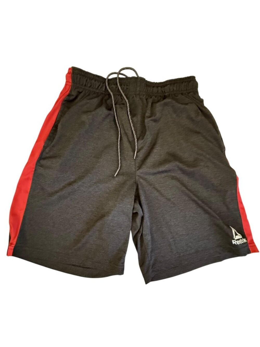 Reebok Mens Athletic Shorts Medium Black & Red With Drawstring Waist